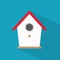 Wooden bird house icon