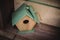 Wooden birdhouse. decorative nesting box