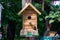 A wooden birdhouse made by children