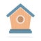 Wooden birdhouse vector flat isolated