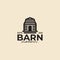 Wooden black barn farm minimalist vintage retro line art logo