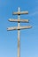 Wooden blank sign post