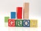 Wooden Blocks Spelling Word Grow