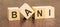 wooden blocks with word BANI on dark wooden background. Brittle Anxious Nonlinear Incomprehensible concept