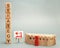 Wooden blocks with the word Strategy, business schedule and team of employees. Business strategy is an integrated model of actions