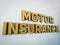 Wooden blockswith words motor Insurance. Wooden blocks with lettering on top of white background. Insurance concepts