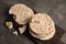 Wooden board with crunchy rice cakes