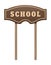 Wooden board pointer with the inscription school