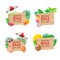 Wooden board sale banners. Stickers, badges, labels, tags design template. Vector beach and summer tropical illustration