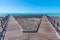 Wooden boardwalk at Hamelin pool used for view at stromatolites, Australia