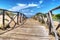 Wooden boardwalk heading to the beach