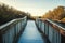 Wooden boardwalk. Hiking through natural habitats for viewing flora and fauna. Oceano, CA