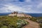 Wooden boardwalk to the Remarkable Rocks formation at Flinders Chase National Park on Kangaroo Island, Australia.