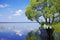 Wooden boat on the bank of lake