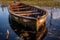 wooden boat partially submerged for wood sealing