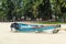 Wooden boat on the sand The seaside at Suan Pradipat.