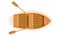 Wooden boat top view vector illustration