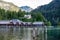 Wooden Boathouses in Lake Koenigssee in Schoenau, Bavaria