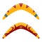 Wooden boomerang vector design illustration