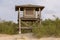 Wooden booth for rescue in the dunes