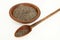 Wooden Bowl And Spoon With Chia Seeds
