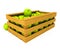 Wooden box with apple fruits isolated