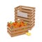 Wooden box full of peach vector