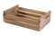 Wooden box made with pine slats used for fruits or vegetables in a farm or store on white background