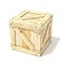 Wooden box. Side view. 3D render