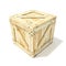 Wooden box. Side view. 3D render