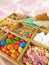 Wooden box with sweetmeats