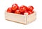 Wooden box with tomatoes