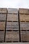 wooden boxes and pallets for storage and transportation of agricultural food
