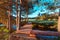 Wooden bridge across the valley creek in Zlatibor Vodice, Serbia