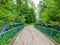 Wooden bridge along a trail in Vermont, USA