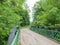 Wooden bridge along a trail in Vermont, USA