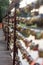 Wooden bridge with coupled padlocks, hundreds of padlocks in Holambra-SP Copy Space, Holambra-SP, Brazil-July 07,2021