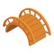 Wooden bridge icon isometric vector. New small empty wooden bridge with railing