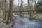 Wooden bridge over brook near Castle of Countess Elisabeth BÃ¡thory, ÄŒachtice