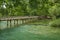 Wooden bridge over Krka river