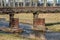 Wooden bridge over a small river