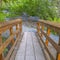 Wooden bridge with rails in Provo Canyon Utah