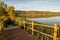 Wooden bridge in the ruidera lagoons