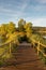 Wooden bridge in the ruidera lagoons