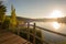 Wooden bridge in the ruidera lagoons