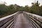 A wooden bridge in swamp