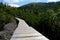 Wooden bridge on trail in Karkonosze mountains