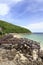 Wooden Bridge on turquoise seascape