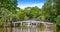 Wooden bridge walkway in Sri Nakhon Khuean Khan Park and Botanic