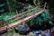 Wooden bridge at the waterfall Irina. Eastern Abkhazia. Near the town of Tkvarcheli. Akarmara District